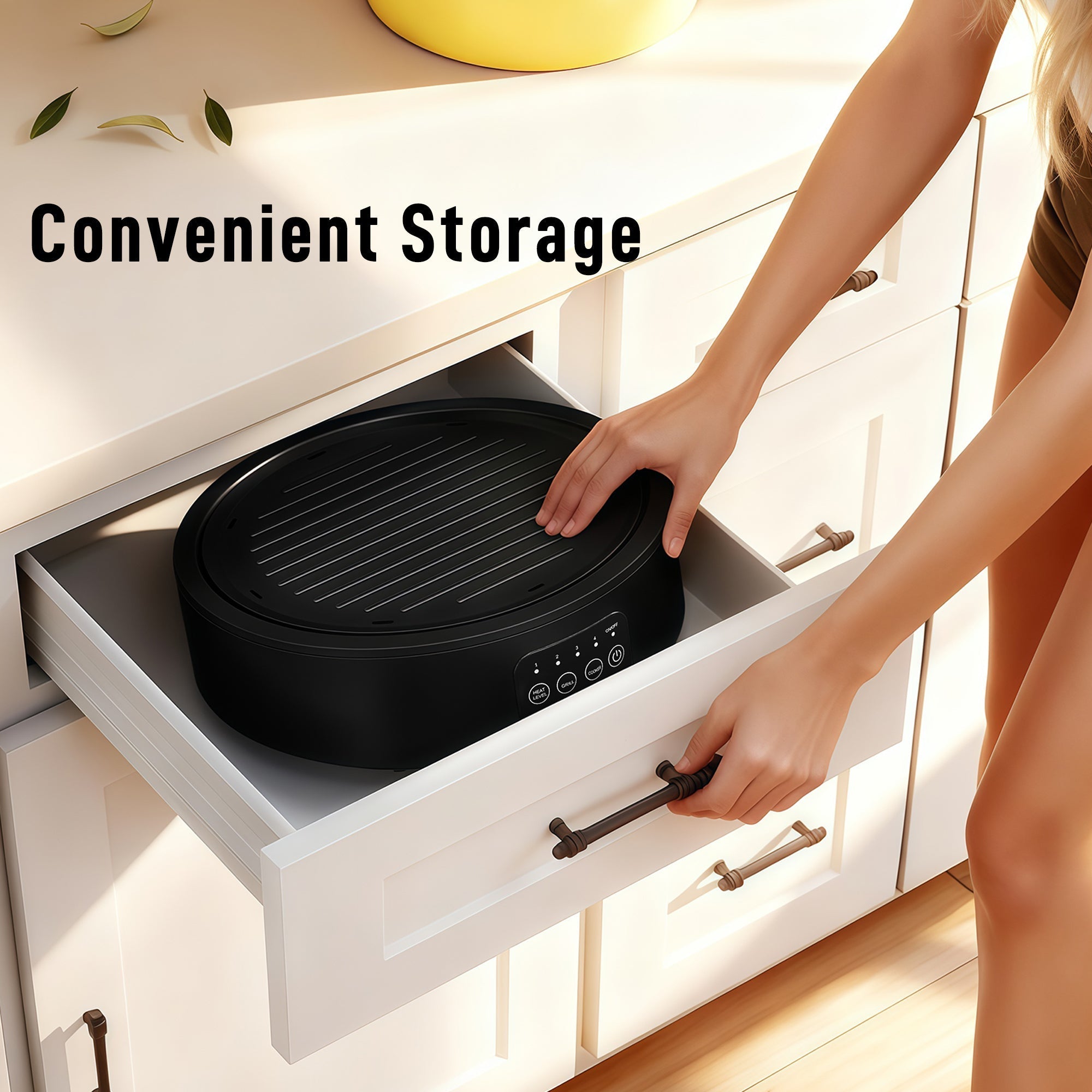 Black circular homcom electric ceramic hob with ribbed grill plate control panel and grease collector pan
