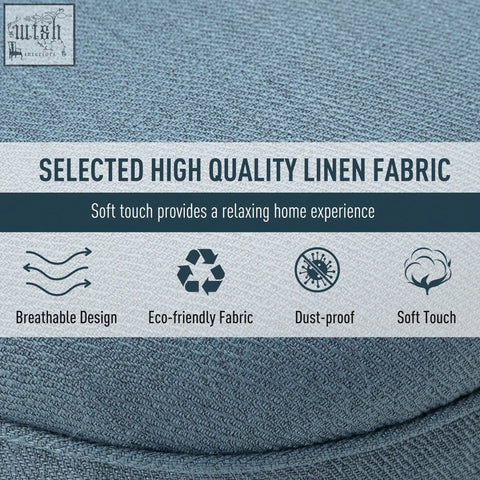 Homcom fabric accent chair in soft blue linen-look fabric with subtle woven pattern and solid wood legs
