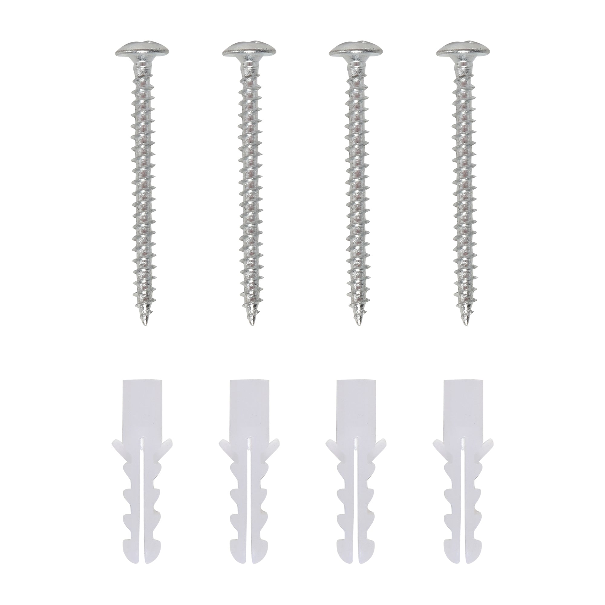 Set of silver screws and white wall anchors for black particle board homcom floating tv unit with two-tier design