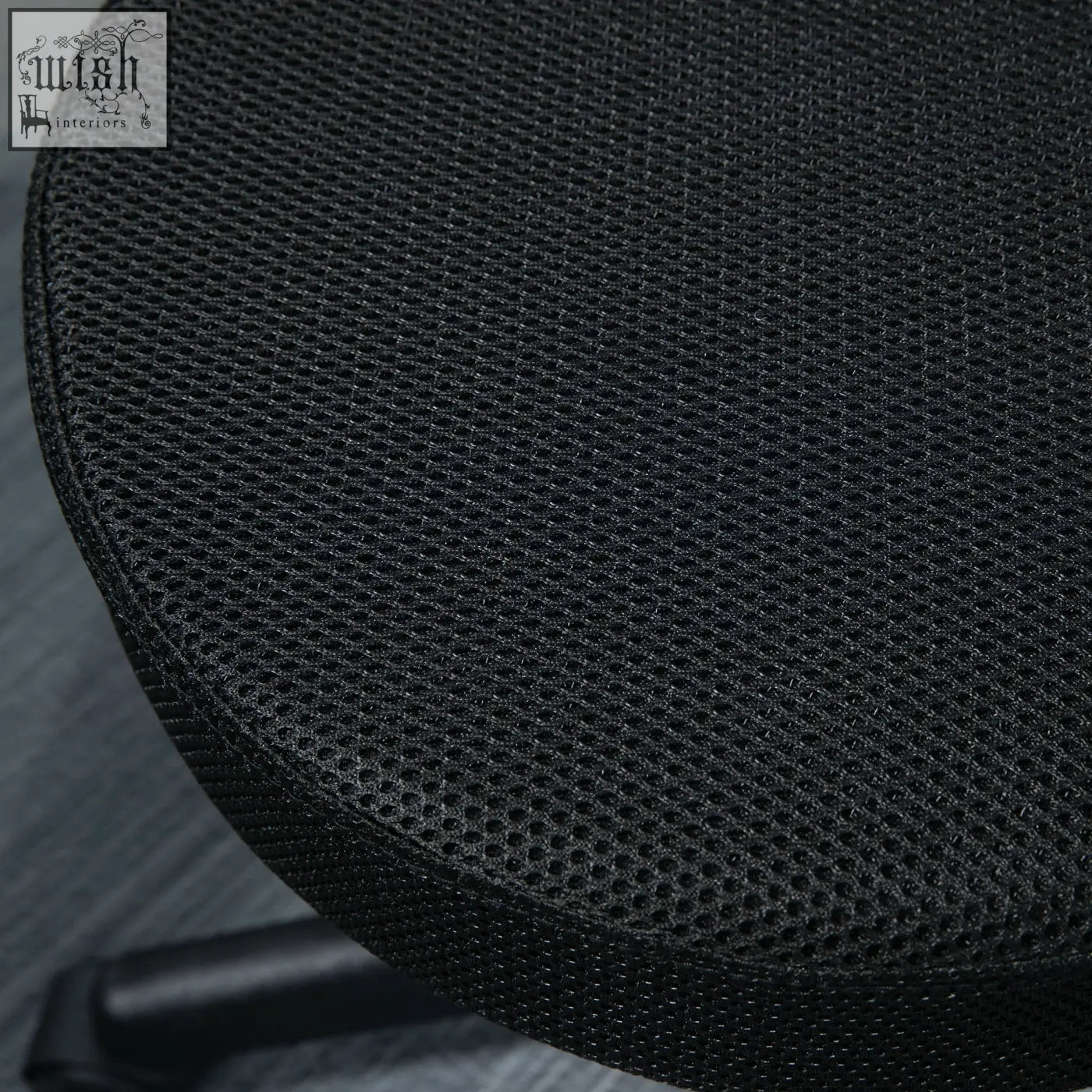 Black mesh cushion on homcom hydraulic swivel salon spa stool with breathable fabric and 42-54cm adjustable height