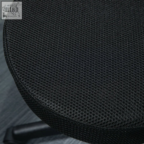 Black mesh cushion on homcom hydraulic swivel salon spa stool with breathable fabric and 42-54cm adjustable height