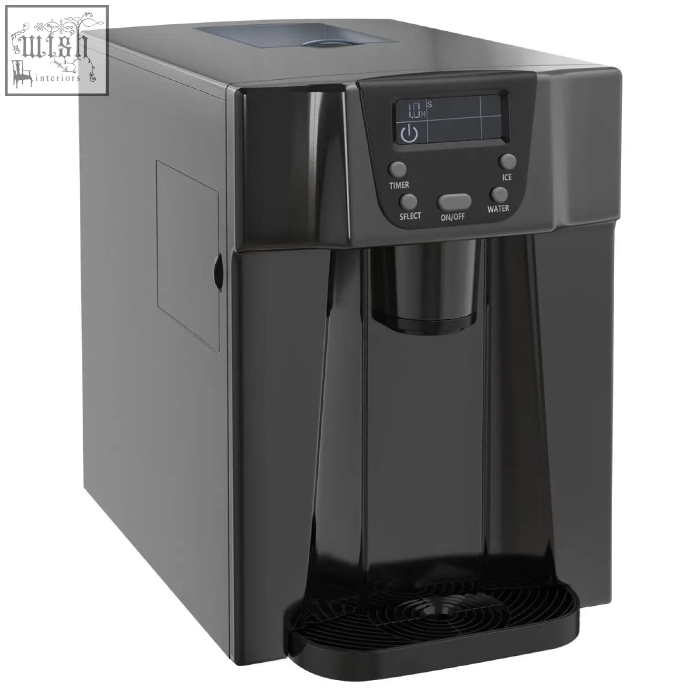 Black HOMCOM ice maker machine and water dispenser with digital panel and buttons no plumbing required sleek design