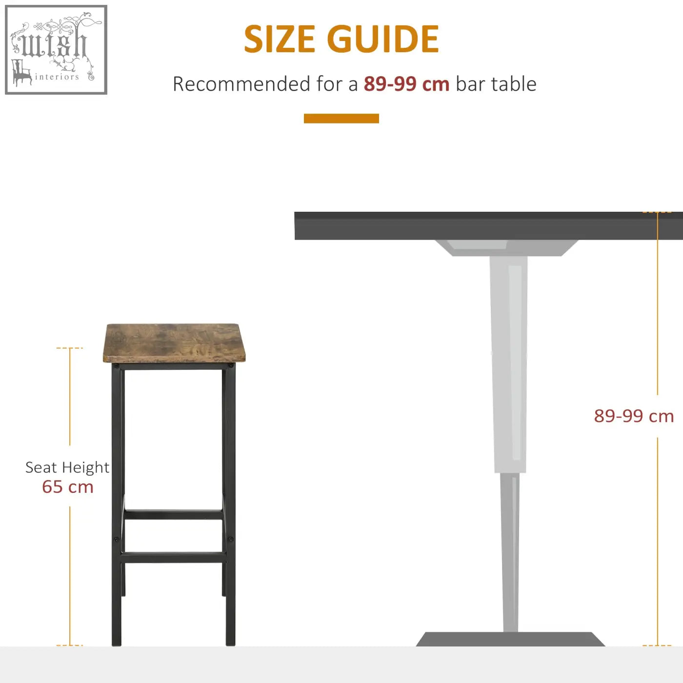 Black metal bar stool with rustic brown particle board seats and footrest for kitchen breakfast bar or home pub