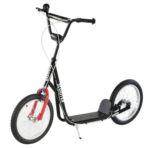 Black and red HOMCOM kids kick scooter with adjustable height and rubber wheels for boys and girls 5 plus years old