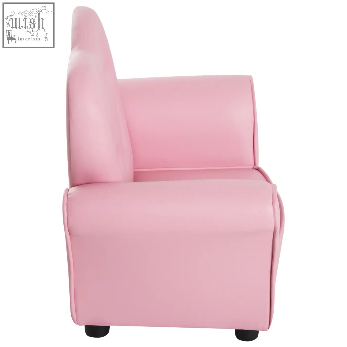Homcom kids pink faux leather toddler armchair with rounded edges solid wood frame en71-1-2-3 safe seating