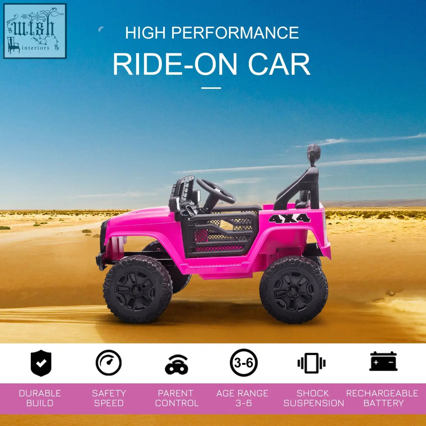 Bright pink homcom kids electric ride on car with extra-wide tyres seat belt and remote control for ages 3-6