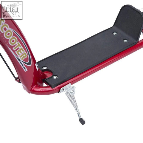 Red HOMCOM kids scooter with black foot deck, silver spring kickstand, 12 EVA tyres, rear brake, adjustable handlebars
