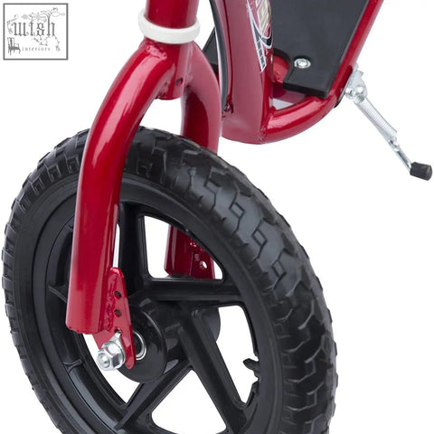 Red homcom kids scooter with black tires silver kickstand adjustable handlebars and foot deck for ages 5 to 12