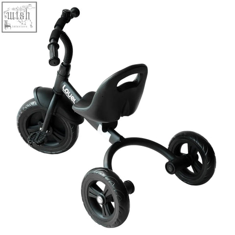 Black homcom kids trike toddler tricycle with metal frame and three wheels for ages 1.5 to 4 years with high weight capacity