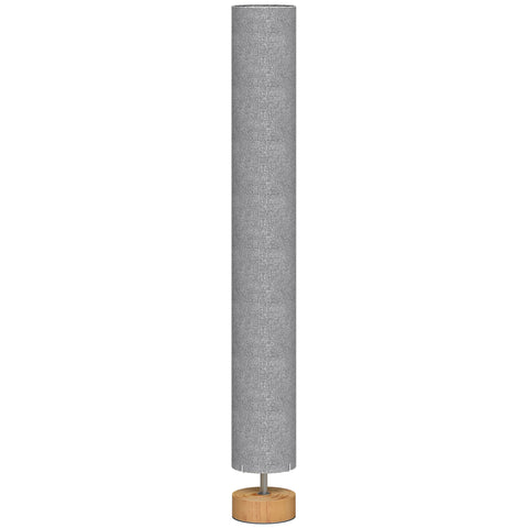 Homcom led floor lamp with textured grey linen shade and wooden base offers 3000k 4500k 6500k color temps