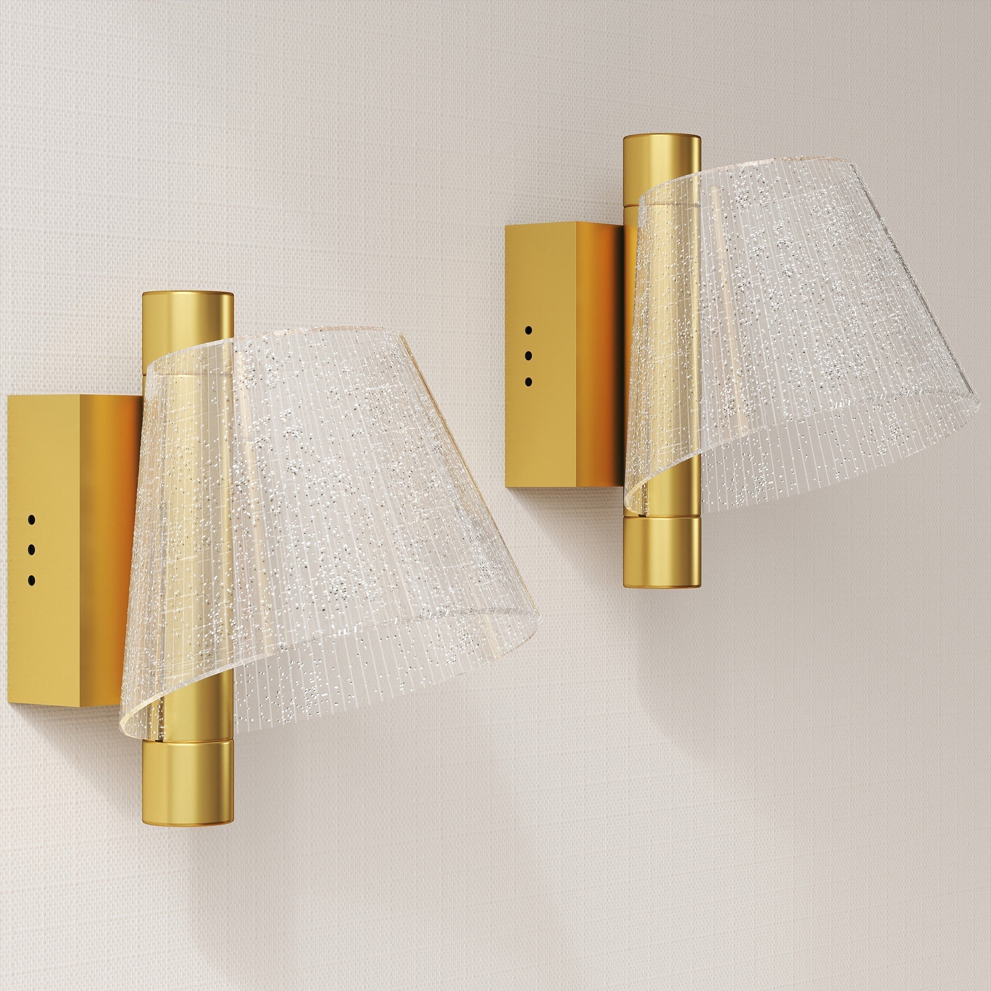 Gold-finished homcom led wall lamp with textured glass shades adjustable 3000k 4000k 6500k for indoor use