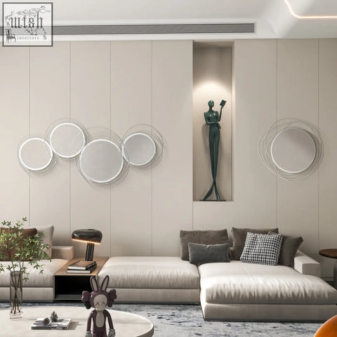 A sleek dark green metallic standing figure sculpture wall art with hanging kit for living room decor