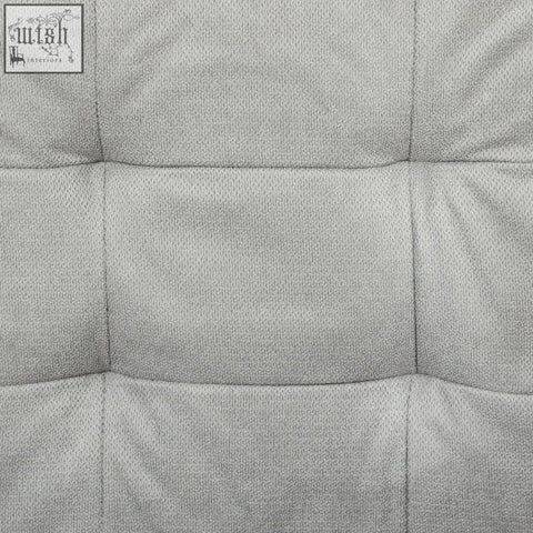 Light grey tufted cotton couch cushion with stitched square panels on homcom modern 2 seater sofa with wood legs