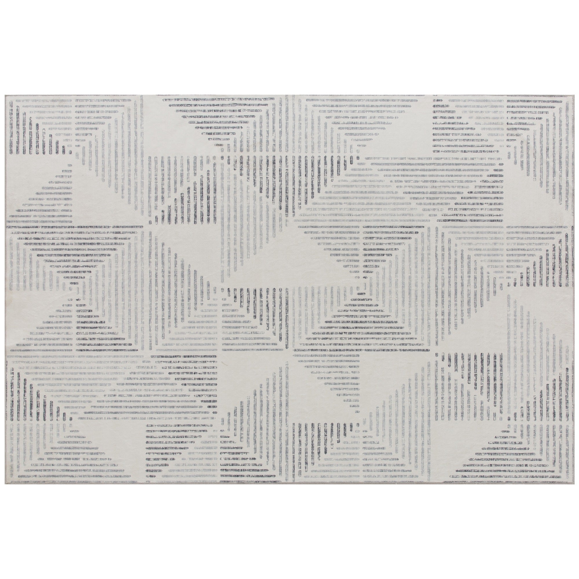 Homcom modern area rug with a grey geometric pattern and black text grid design, soft and non slip for living spaces