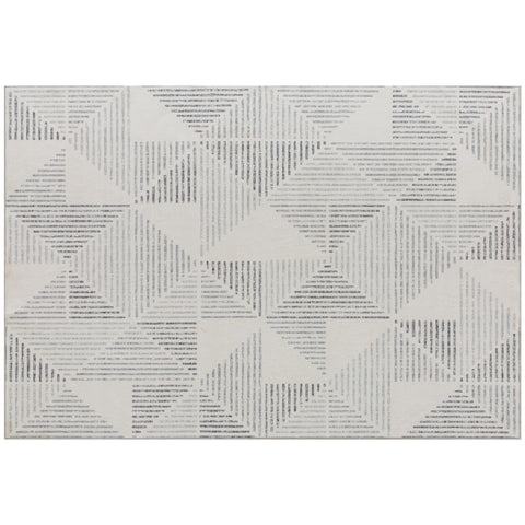 Homcom modern area rug with a grey geometric pattern and black text grid design, soft and non slip for living spaces