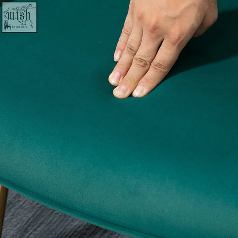 Homcom modern armchair with padded dark green velvet seat and gold coloured steel legs for living room or study
