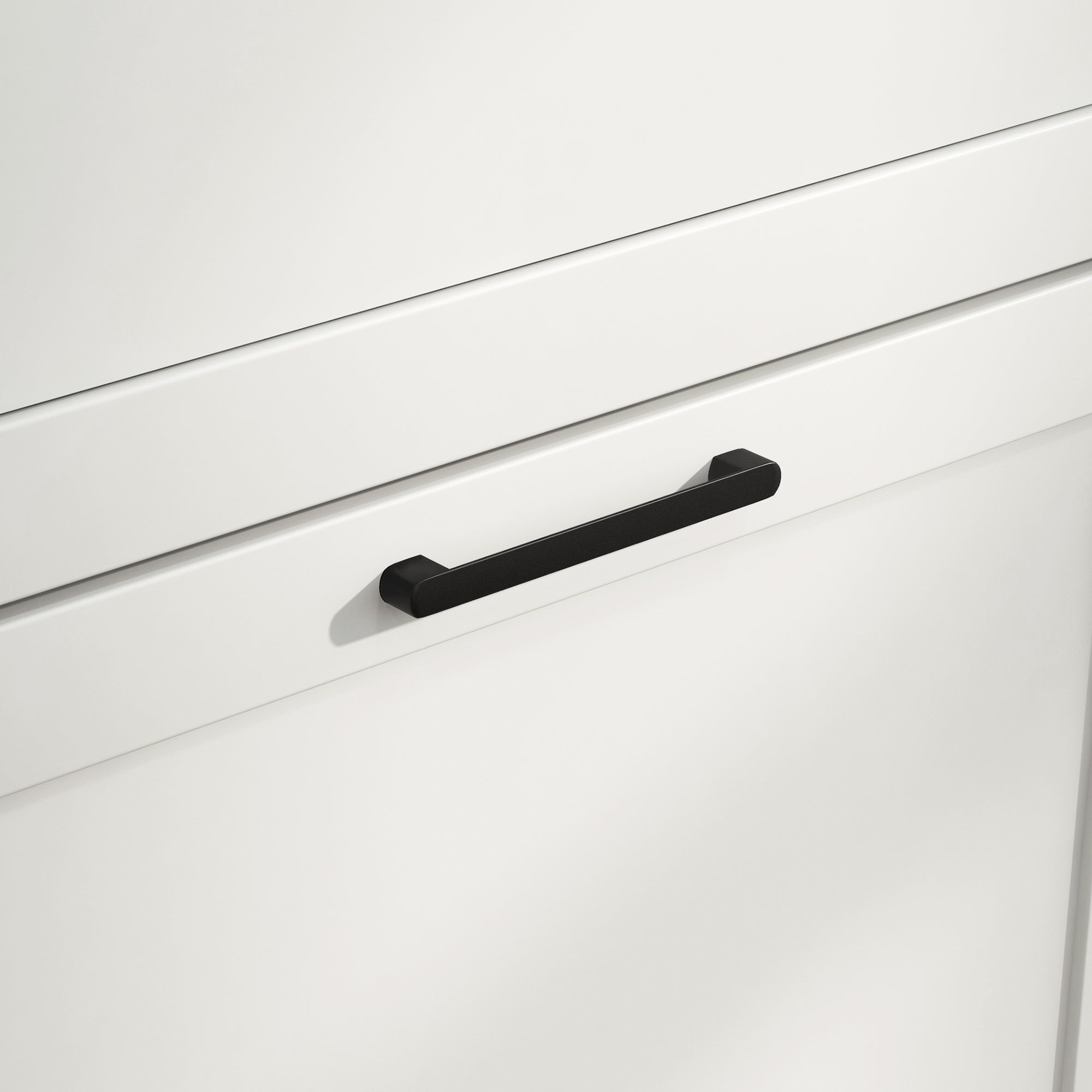 Black matte drawer pull on homcom modern white shoe storage cabinet with sleek minimalist design for entryway use