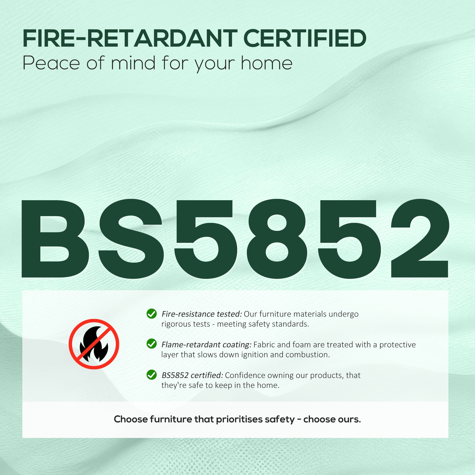 Bs5852 fire-retardant label on dark green velvet accent chair with enveloping wingback design and four-star swivel base