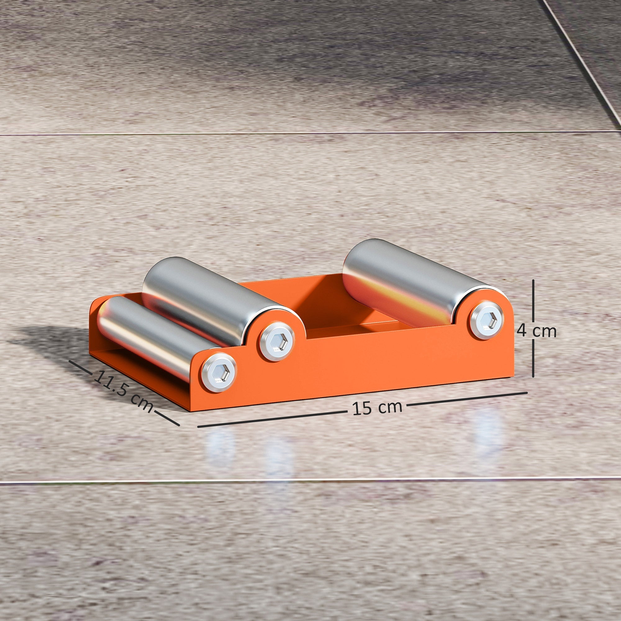 Orange homcom motorcycle wheel roller stand with steel frame and silver aluminum rollers for tyre cleaning and maintenance