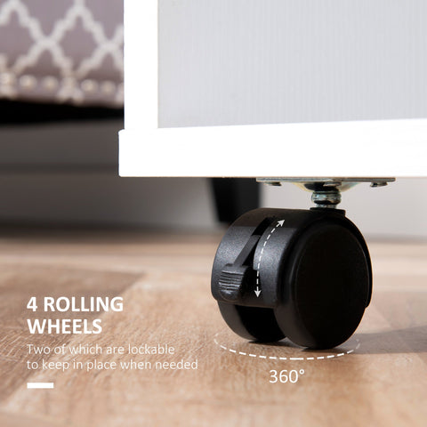 Black durable plastic caster wheel with swivel lock for homcom mobile garment rack with aluminium hanging rail and particle board shelves