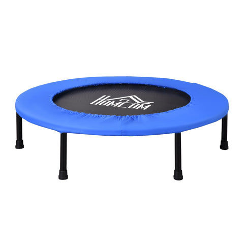 Blue homcom mini trampoline with black metal frame and legs for indoor outdoor fitness and yoga use