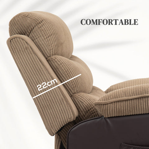 HOMCOM Power Lift Recliner Chair for Elderly, Patchwork Design Oversized Electric Riser and Recliner Armchair for Living Room with Remote Control, USB Port and 2 Side Pockets, Brown