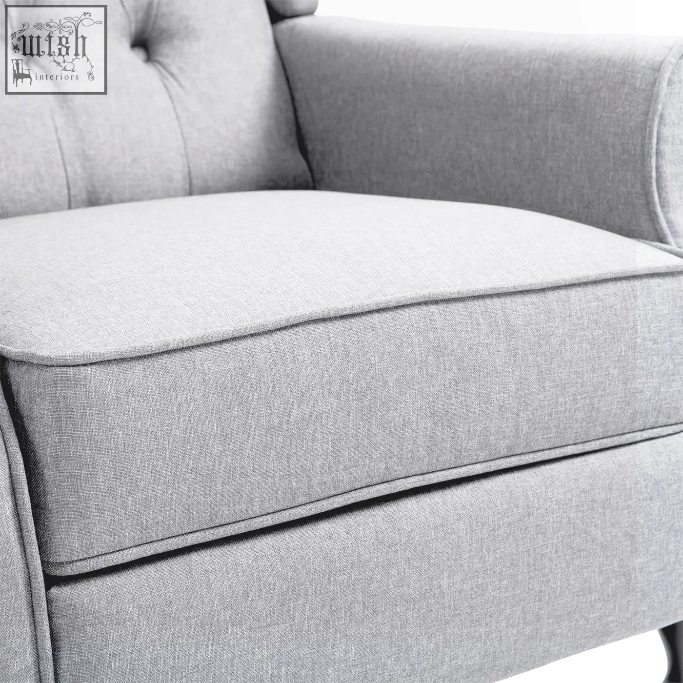 Gray textured fabric homcom recliner armchair with nail head trim and footrest for living room use