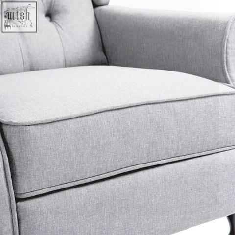 Gray textured fabric homcom recliner armchair with nail head trim and footrest for living room use