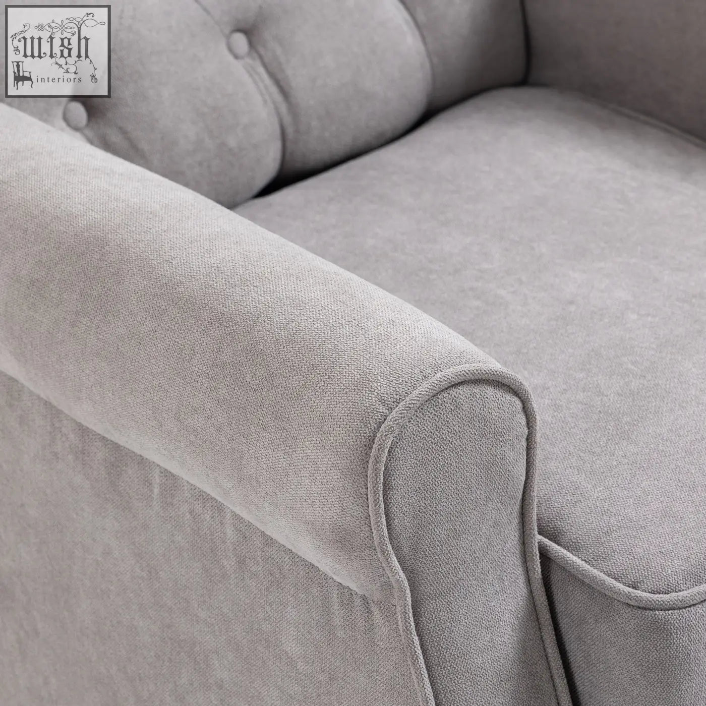 Grey HOMCOM retro accent chair with button tufted design upholstered in textured fabric for living room use