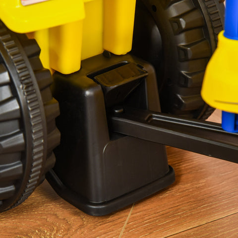 Black plastic stabilizer foot for HOMCOM yellow ride on tractor toddler walker with steering wheel and cargo box