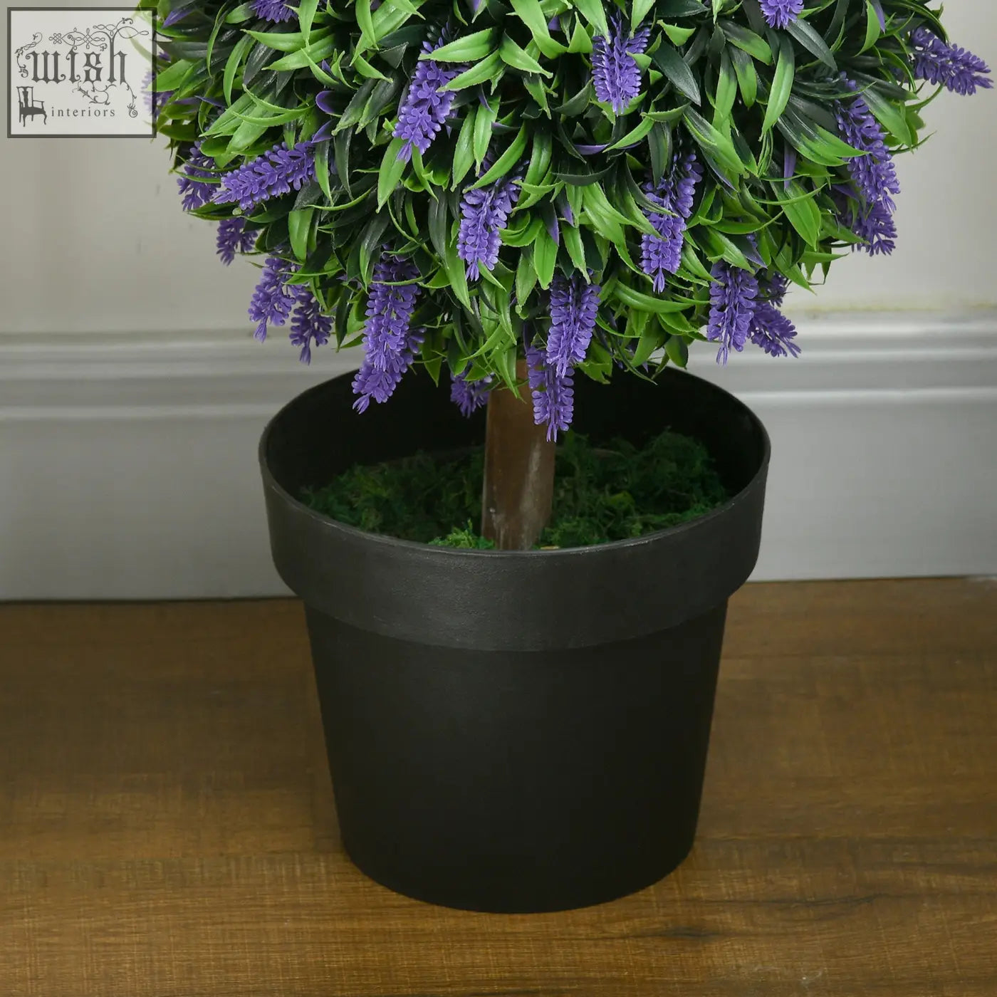 Lush homcom set artificial plants with vibrant lavender flowers in sleek black pots for indoor outdoor decor 110cm
