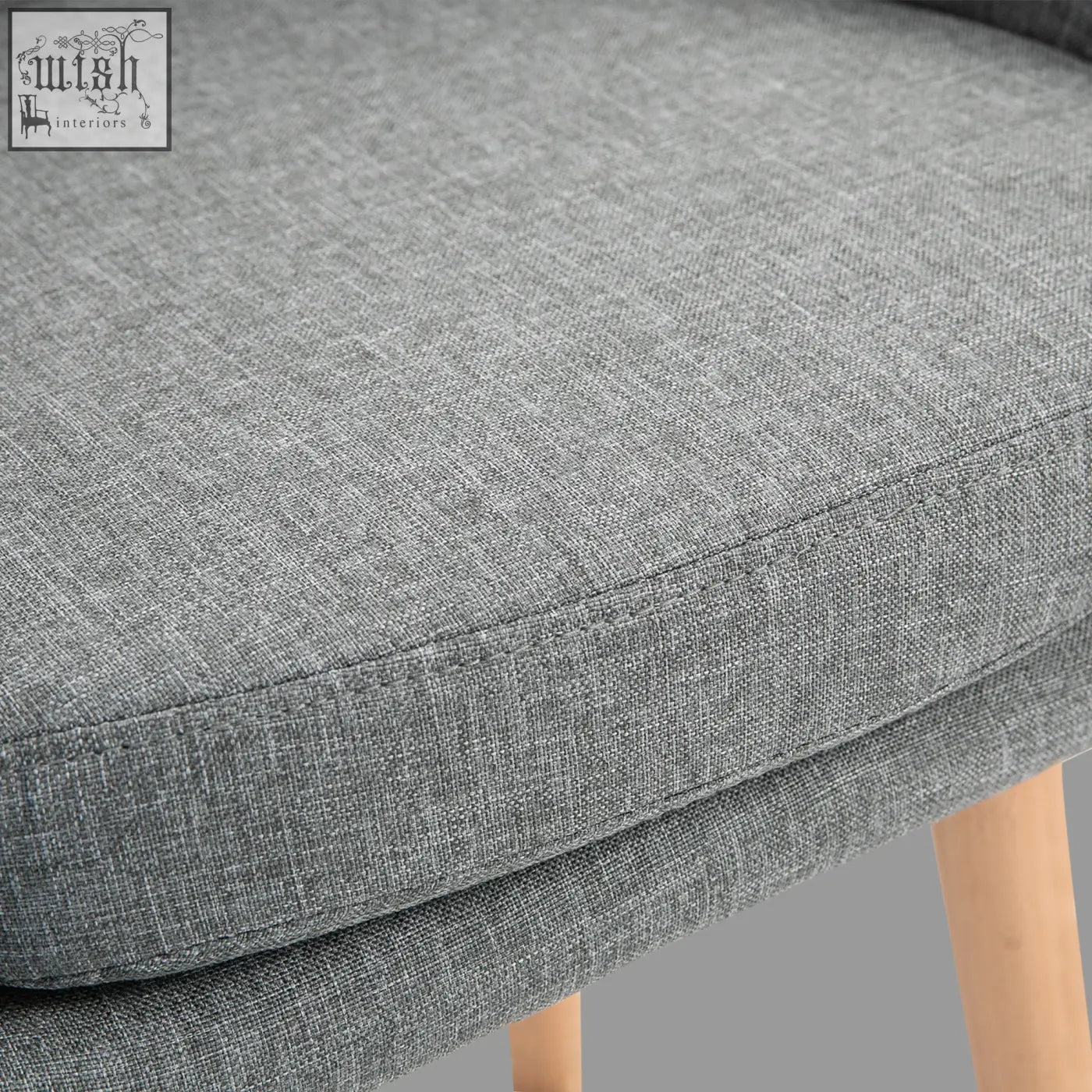 Grey linen upholstery bar stool seat with solid wood legs from HOMCOM set of 2 for dining or living room