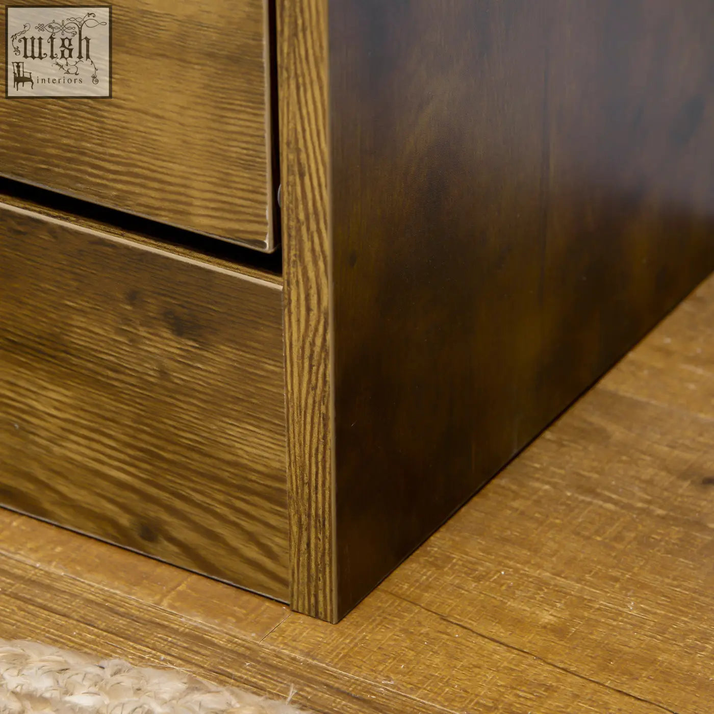 Dark brown wooden shoe cabinet with 2-level adjustable shelf and polished finish for rustic brown entryway storage
