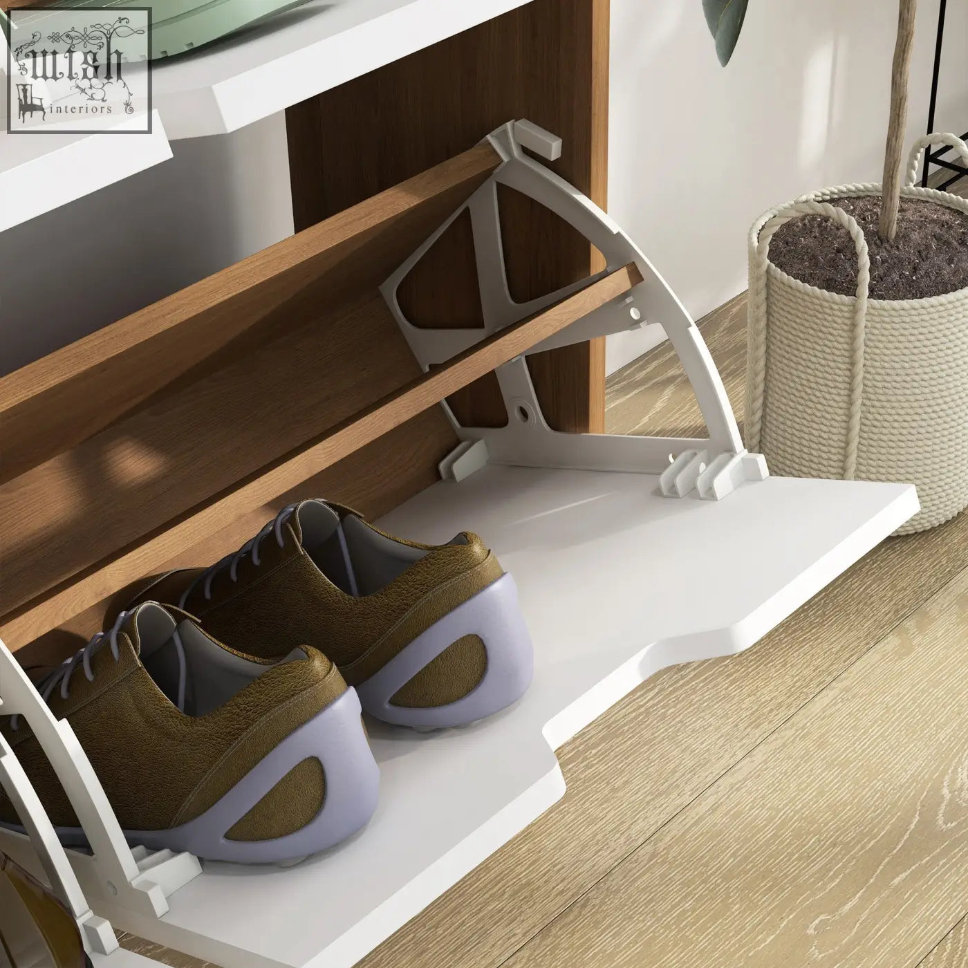 White plastic homcom shoe storage cabinet with foldable shelf and metal frame features 4 flip drawers for 16 pairs