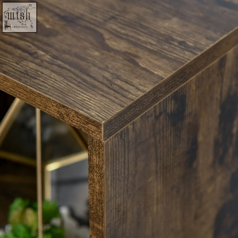 Dark brown rustic wood effect six-cube bookcase with particle board structure and textured grain finish by homcom