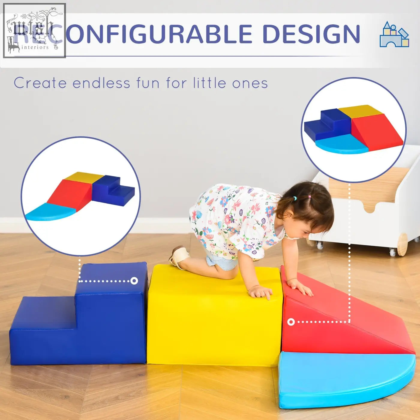 Colorful soft foam blocks from homcom soft play set made of epe foam with reconfigurable block dimension for toddlers