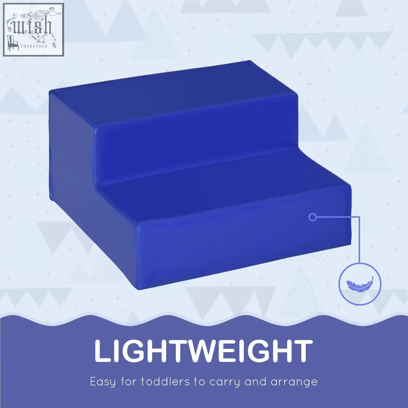 Blue lightweight epe foam toddler step stool part of homcom soft play 4-piece climb and crawl set with block dimension