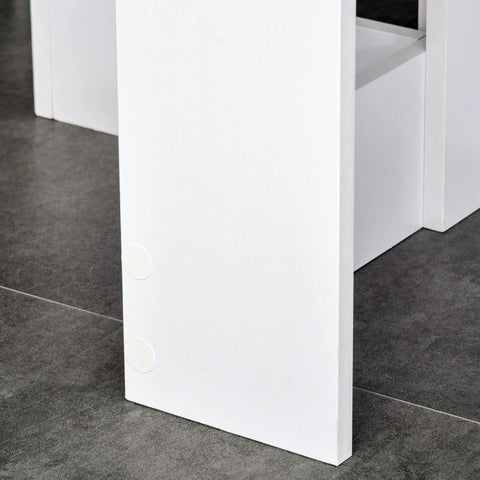 White homcom folding dining table back view with two circular adhesive pads for space-saving setup