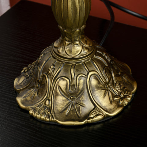 HOMCOM Stained Glass Table Lamp, Handcrafted Artisan Collectible, Suitable for Living Room and Bedside, Multi-Coloured, \'d0\'a431 x 48Hcm, Zinc Alloy.