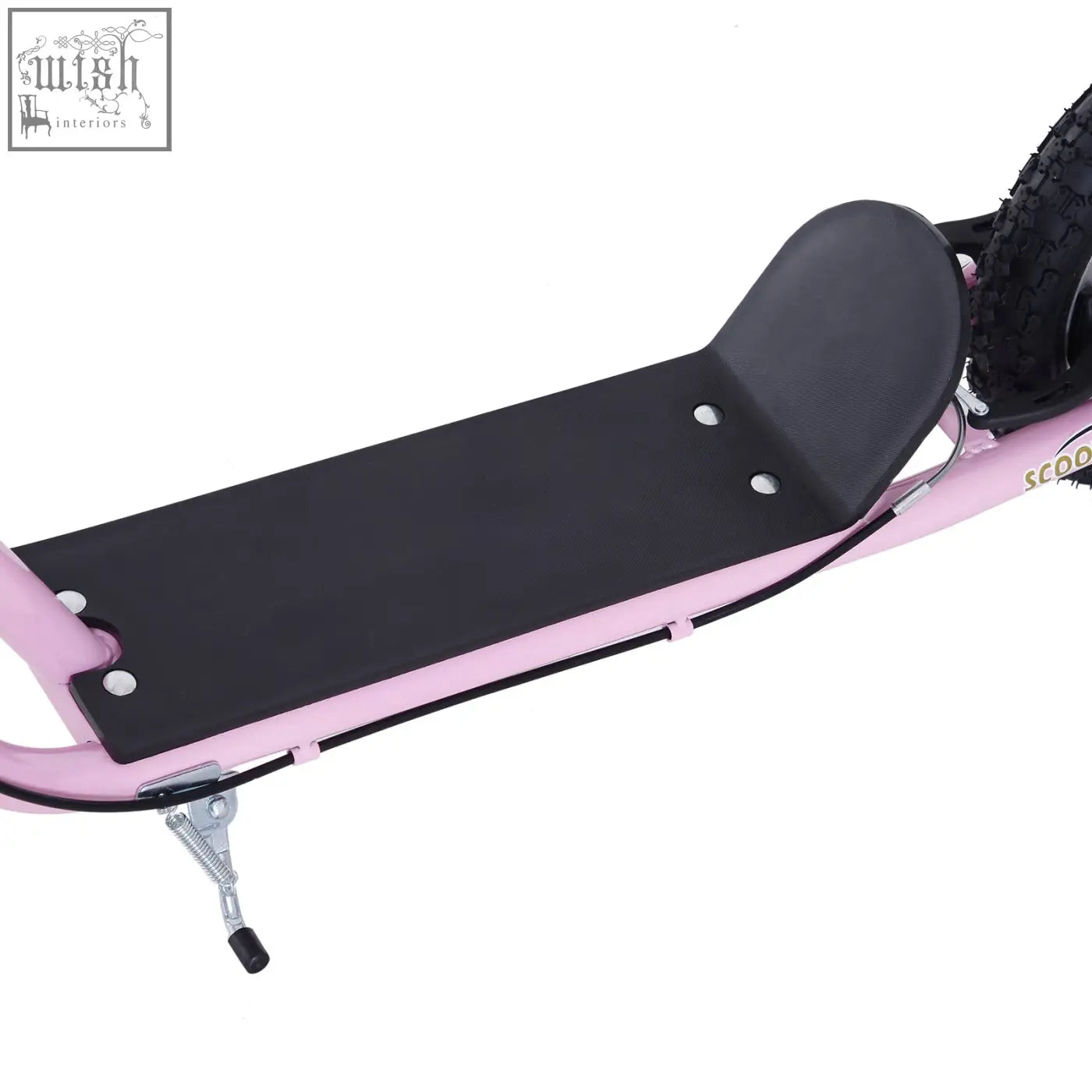 Pink homcom kids scooter with sleek metallic frame non-slip foot deck and inflatable tyres for ages 5 plus