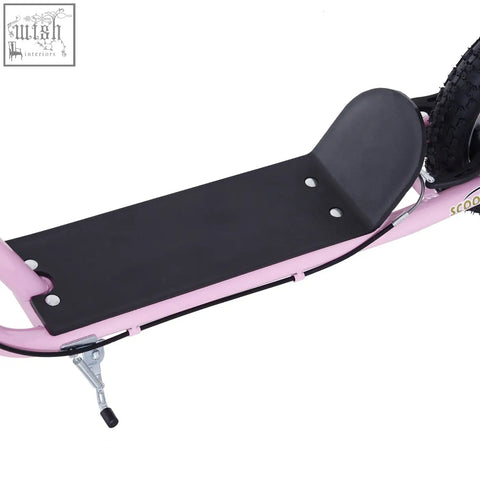 Pink homcom kids scooter with sleek metallic frame non-slip foot deck and inflatable tyres for ages 5 plus