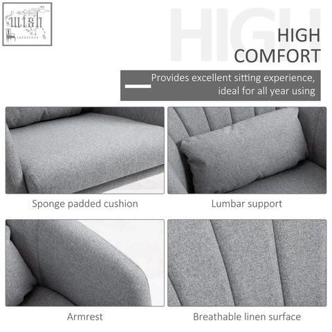 Gray upholstered swivel armchair with breathable linen surface adjustable height and thick seat cushion in light grey