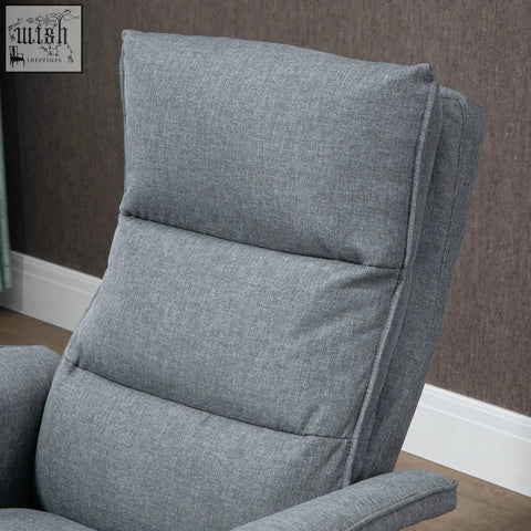 Gray upholstered massage recliner armchair with remote control and textured fabric in homcom swivel recliner chair style