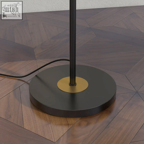 Black homcom tree floor lamp with matte powder coated metal and gold accent ring for living room or bedroom use