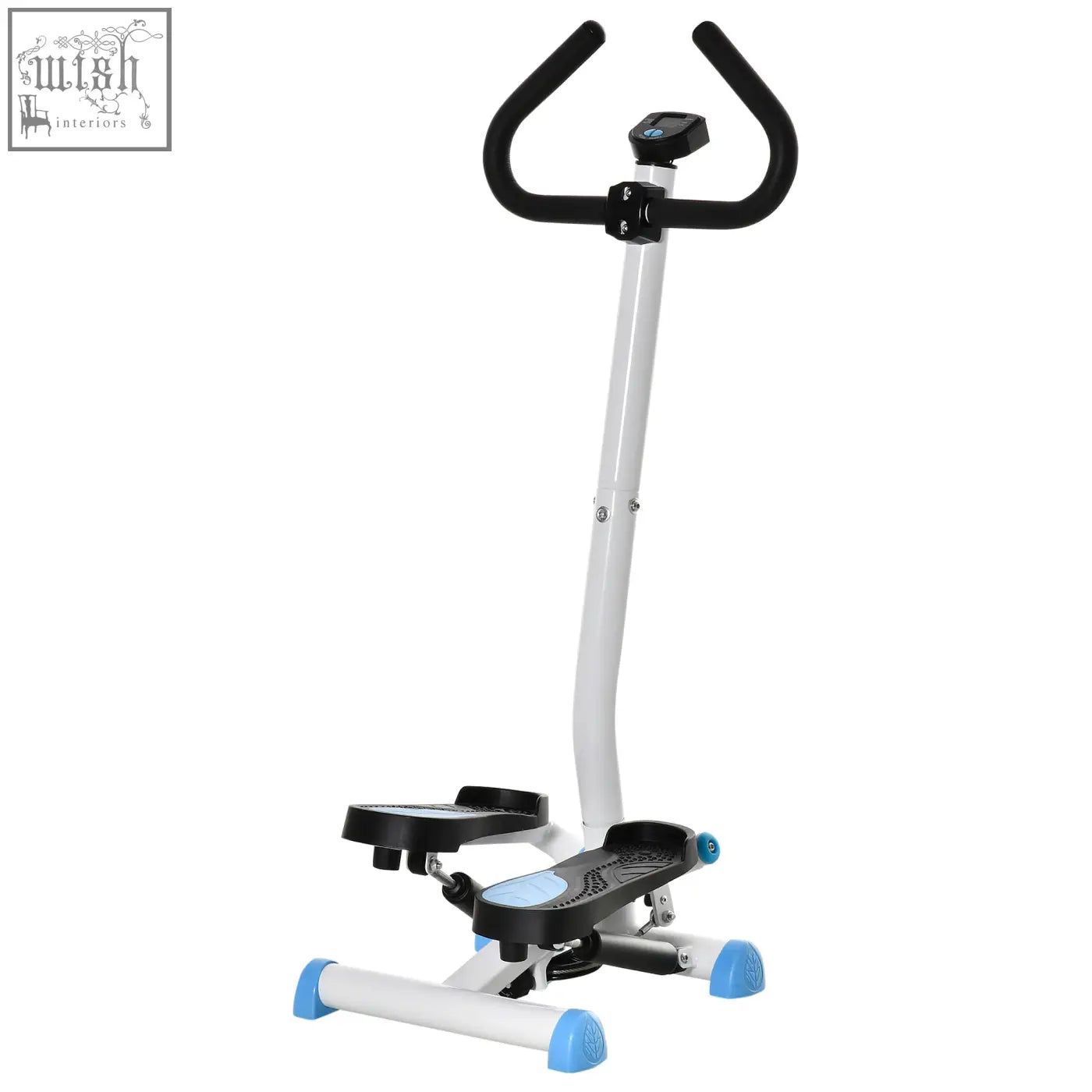 HOMCOM twister stepper stepping machine with adjustable resistance blue feet pads and lcd monitor for lower body workouts