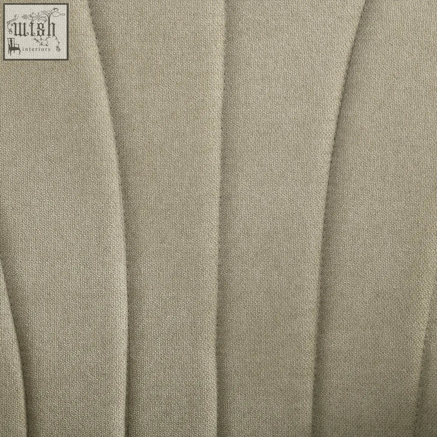 Beige textured fabric with vertical pleats on homcom upholstered accent chair with wooden frame and curved arms