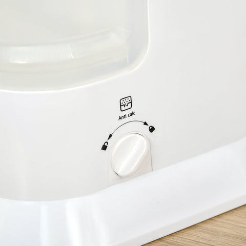 White plastic homcom garment steamer with anti calc knob stable steam fabric brush and 1.7l water tank