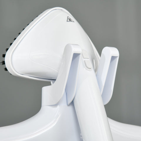 White homcom handheld garment steamer with fabric brush, stable steam, and 1.7l water tank for wrinkle removal