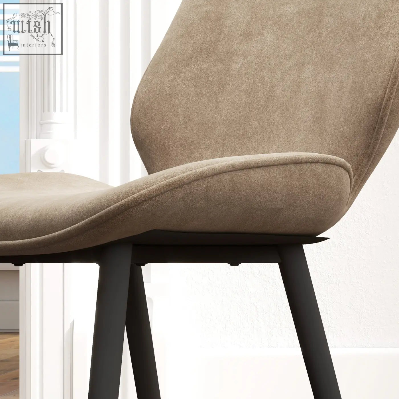 Beige upholstered homcom velvet dining chairs with sleek coated steel legs perfect for dining room use