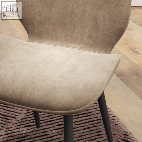 Beige upholstered homcom dining chairs with sleek powder coated steel legs perfect for dining room use